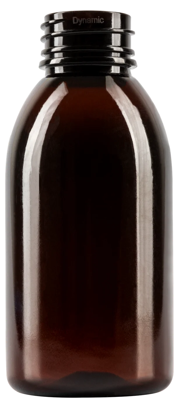 Amber PET bottle, 125 ml