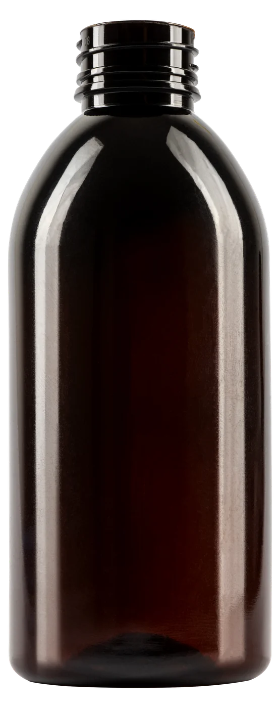 Amber PET bottle, 250 ml